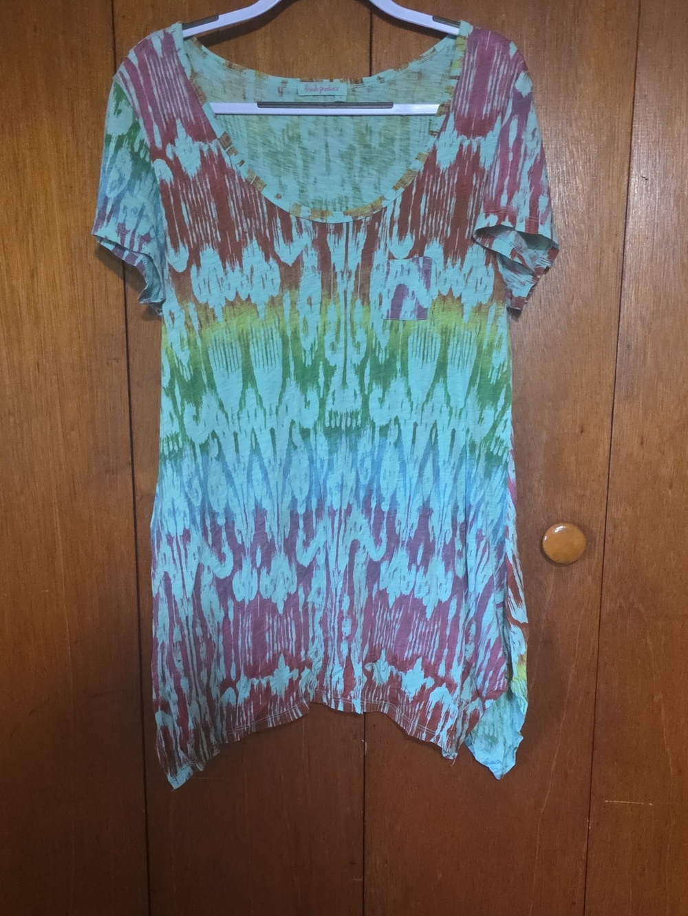 fresh produce Multicolor Scoop Neck Short Sleeve Tunic
